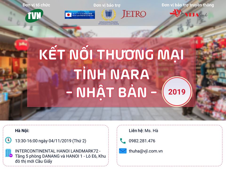 Kết nối thương mại tỉnh Nara- Nhật Bản năm 2019 